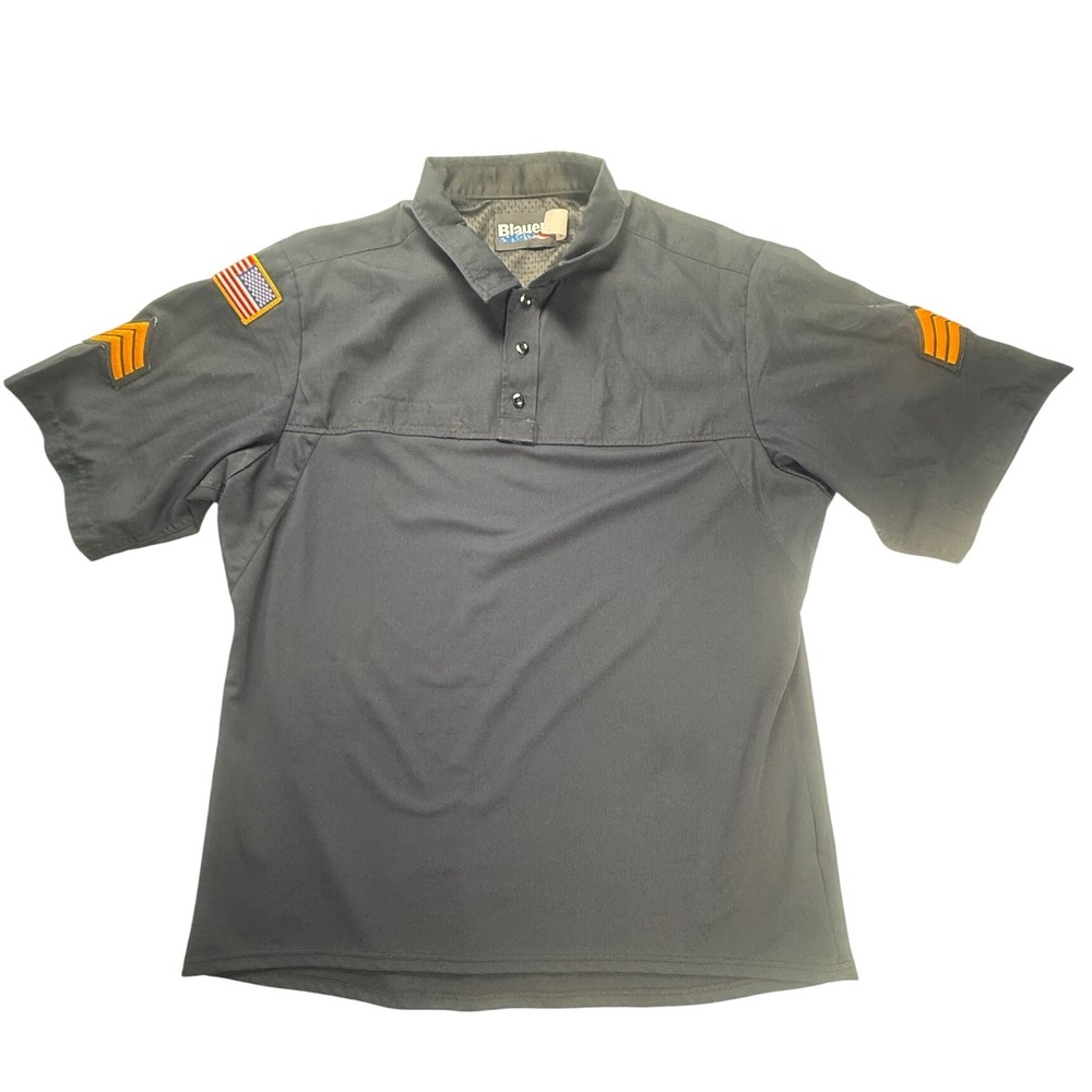 Blauer 8782 Tactical Polo Shirt Dark Navy 2XL Tall Sergeant‎ Patches USA Flag